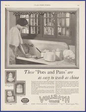 Vintage 1925 VOLLRATH Ware Coffee Double Boiler Pots Kitchen Décor 20's Print Ad