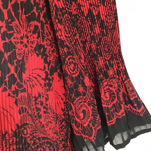 Cato Pleated Tunic Dress Women's 14/16W Black Red Boho Whimsigoth Festival - Picture 18 of 20