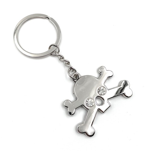 Schlüsselanhänger Totenkopf mit Kristallaugen Metall Anhänger Charm - 第 2/5 張圖片