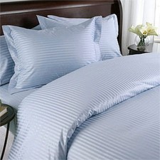 1000 Thread Count 100 Egyptian Cotton Bed Sheet Set,1000 TC, QUEEN, Blue Stripe