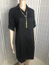 Women's Michael Kors Sz 6 Rich Black Cotton Blend  Summer Shift  Dress