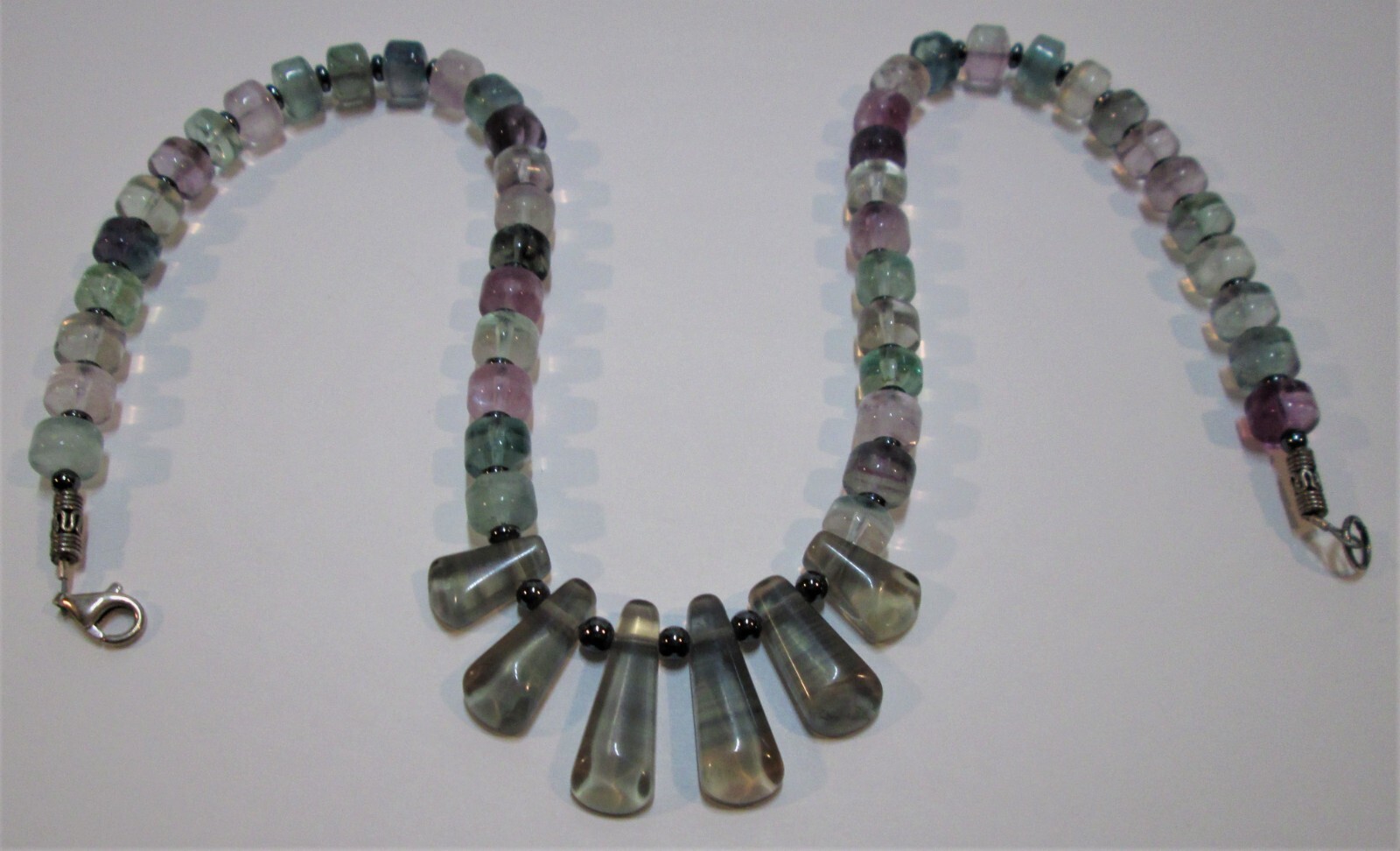 STERLING SILVER 925 MULTICOLOR FLUORITE HEMATITE … - image 3
