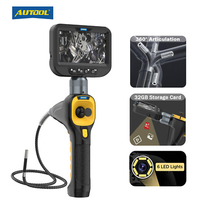Industrial Endoscope Camera 4.3'' HD Articulating Borescope Inspection 4-Way 360°