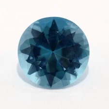 SIMULATED LONDON BLUE TOPAZ 8 MM ROUND CUT 8 PIECE SET F-4054