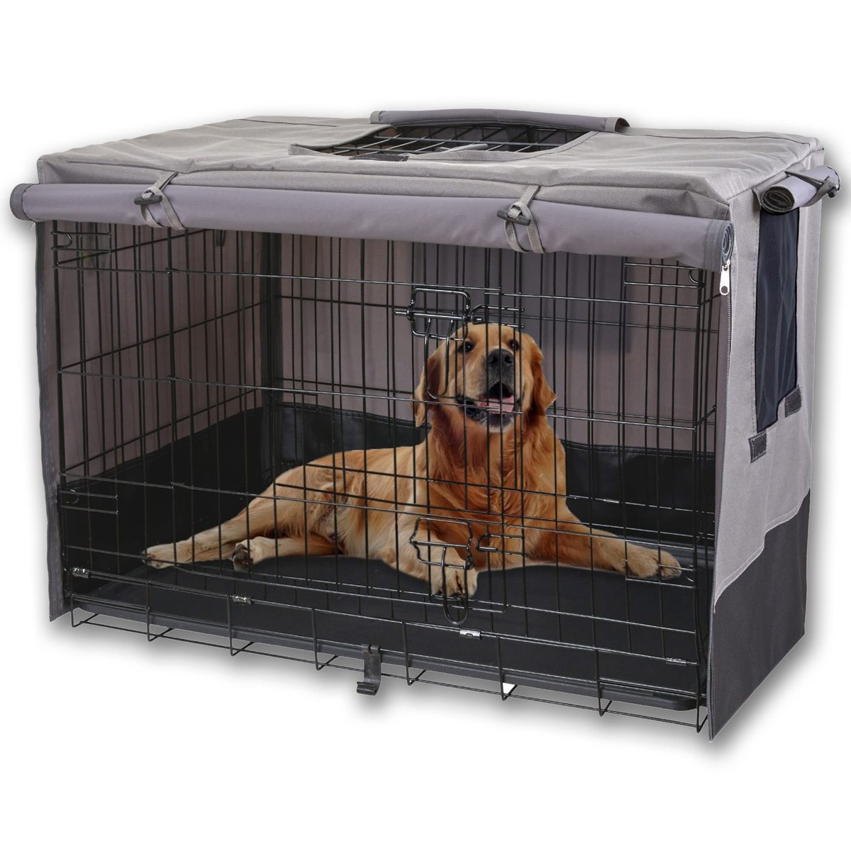 Rachmi Privacy Dog Crate Cover 42 Inch Durable 600D Canvas Water
