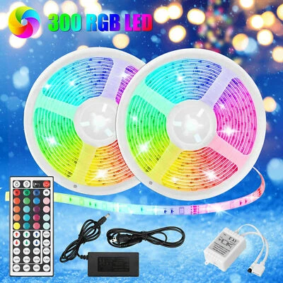 THE BATTERY CONNECTION LED Strip Lighting 2*5M 32.8 Ft 3528RGB 300 LEDs Flexible Color Changing Light