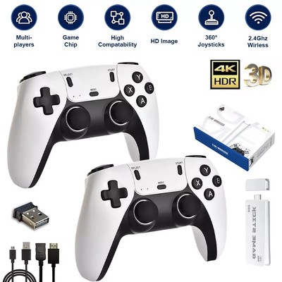 4K HDMI TV Game Stick Built-in 64GB 40000+ Video Games Console Wireless Gamepad