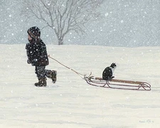 Art Print, Framed or Plaque - Artist Bonnie M - All Aboard - COW116A