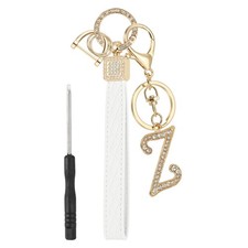 Leather Wristlet Keychain, Chic Letter Z Keychains