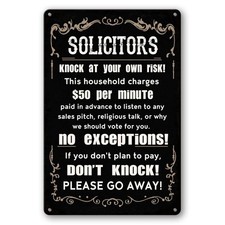 No Soliciting Sign for House Funny Sign, No Soliciting Signs for Home Solicit...