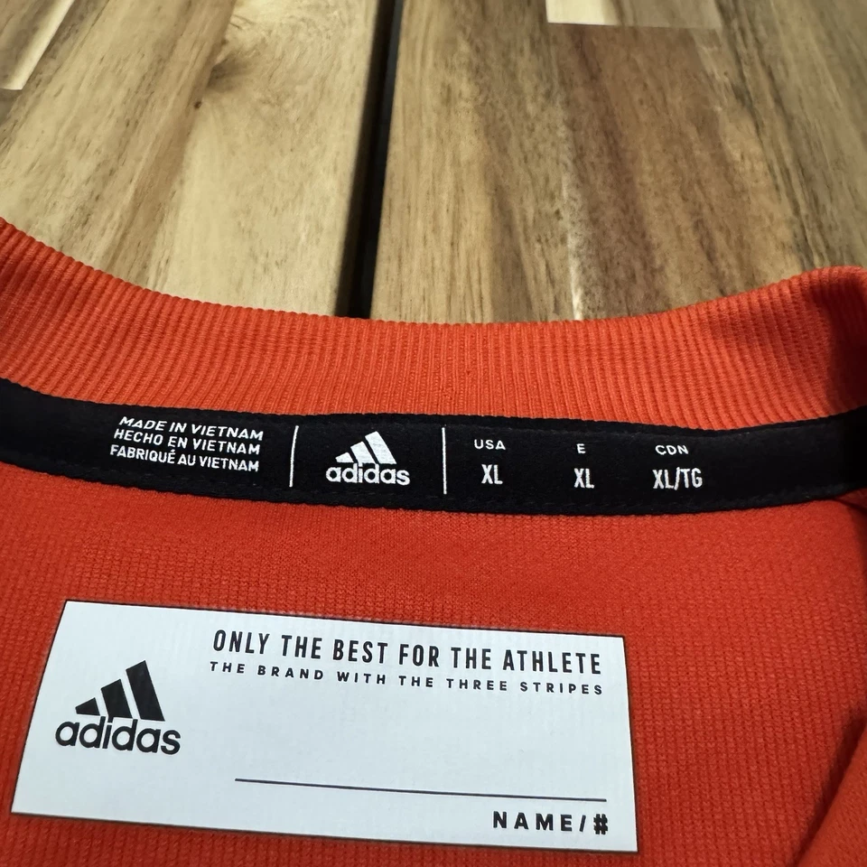 Sudadera Miami Hurricanes Para Hombre XL Naranja Adidas Cuello Redondo Fútbol Universitario Foto 2 de 4