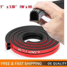 1" D-Shape 12FT Truck Door Rubber Weather Strip Self-Adhesive Soundproof Seal