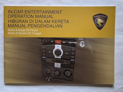 Proton Savvy In-Car Entertainment Operation Manual Radio & Single CD Player