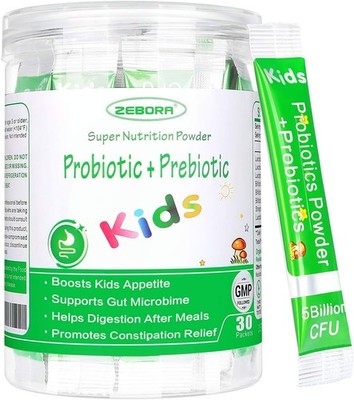 ZEBORA Kids Probiotic & Prebiotics Powder Age 3+ Support Children's Digestion