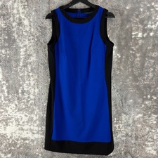 Lauren Ralph Lauren Size 10 Minimalist Stretch Sheath Mini Dress Blue Sleeveless