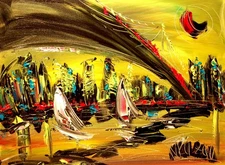 NEW YORK   Modern Abstract   Original Oil Painting  IMPRESSIONIST ww33d