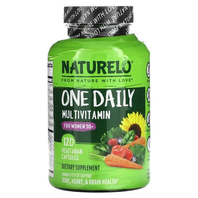 2 X NATURELO, One Daily Multivitamin For Women 50+, 120 Vegetarian Capsules