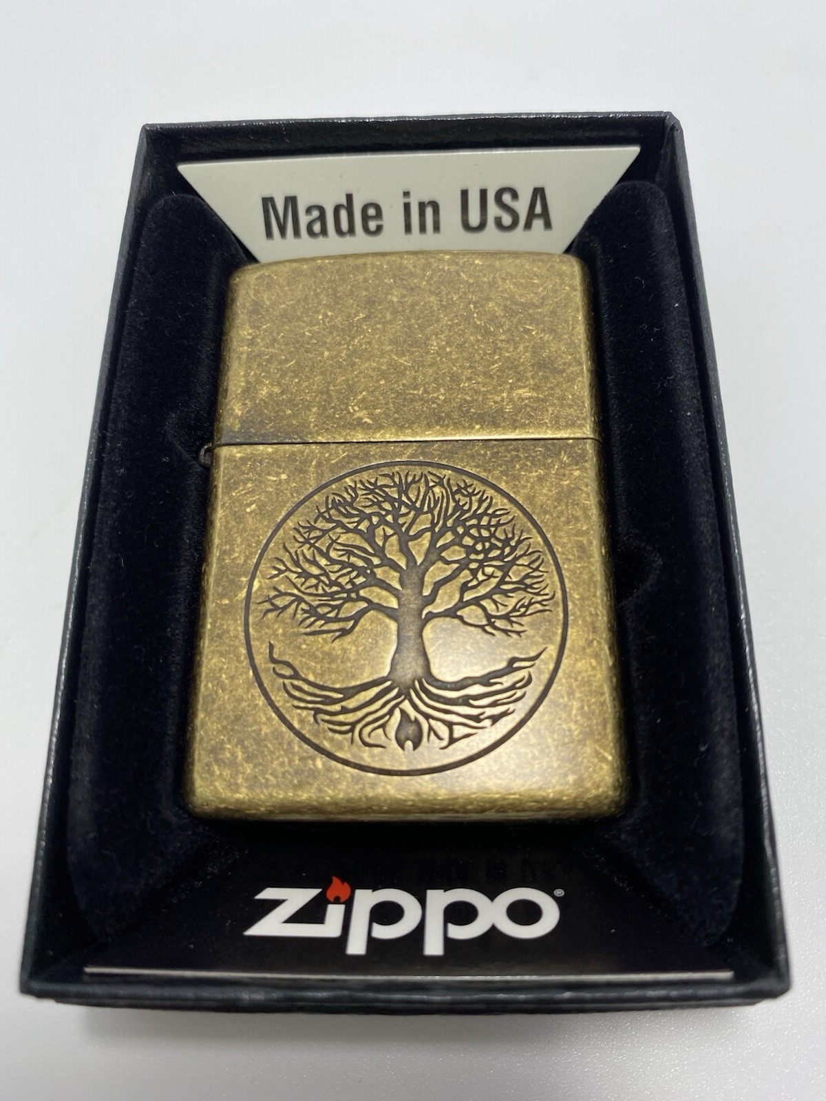 Zippo ~Tree Of Life ~ On An  Antique Brass 2021 Lighter