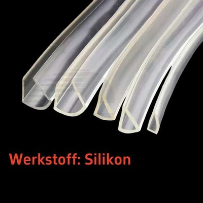 Silikon Kantenschutz Eckschutz Fassungsprofil Glas Dusch Dichtung U-Profil Klar