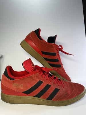 Adidas Busenitz Sneakers Red Suede Skateboarding Shoes Custom Tongue Gum Outsole
