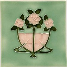 Porteous 6"x6" Majolica Art Tile, Art Noveau, Arts & Crafts - V13C