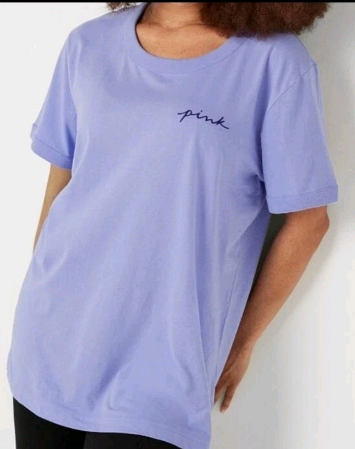 Victoria Secret Pink Campus Ringer Tee With Pink Logo On The Back. Size XXL