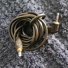 Black 3.5mm Male-to-Male Audio Cable Right Angle Adapter 6-10ft Single Round