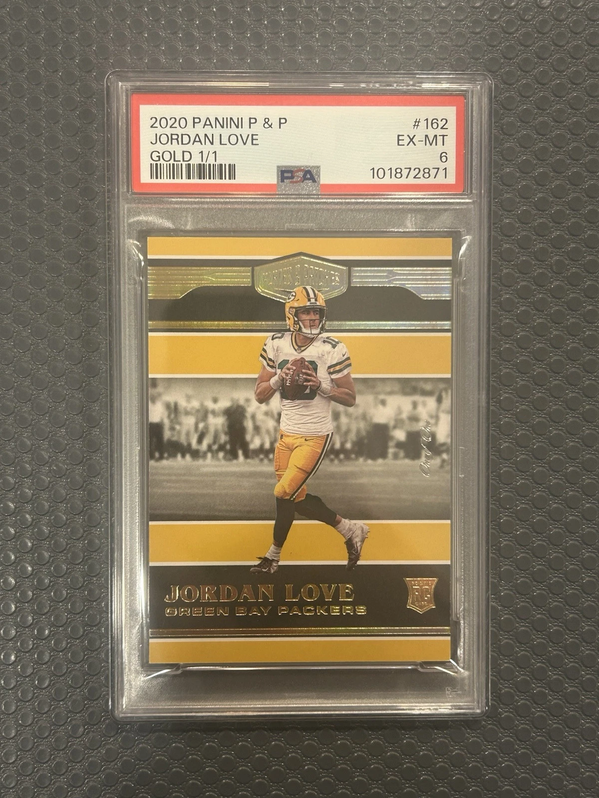 Jordan Love Panini Plates & Patches #162 Gold 1/1