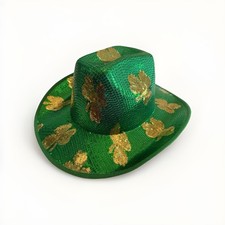St. Patrick's Day Sequined Cowboy Hat Adult Size Fits Most Plush & Fabric