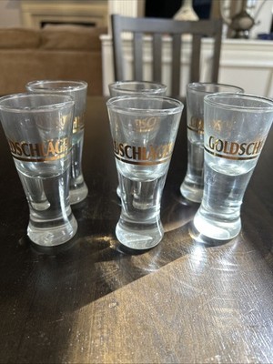 Goldschlager Tall Heay Glass Shot Glass Clear Set Of 6