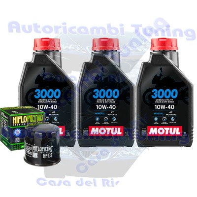 Kit Tagliando Olio Motul 3000 10W40 + Filtro Per Arctic Cat 454�1996>1998