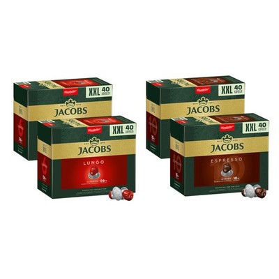 JACOBS Lungo 6 + Espresso 10 Nespresso * kompatibel 160 Kapseln XXL-Pack