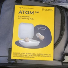 Audien Atom One Rechargeable OTC Hearing Aids... BRAND NEW