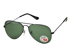 Ray-Ban RB3025 Aviator Classic Black Frame Polarized Green Lenses 58mm Unisex