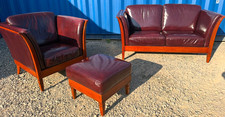 Italian Leather Modern Luxury Compact Sofa & Armchair & Stool FREE DELIVERY 🚚🚚