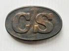 VINTAGE CIVIL WAR CONFEDERATE CS OVAL BELT BUCKLE EARLY REPRODUCTION