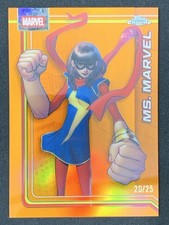 Ms. Marvel 2026 Topps Chrome Marvel Comics Orange Refractor Base /25 #83