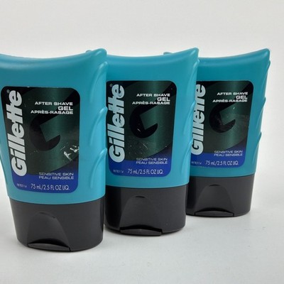 3 Gillette After Shave Gel Sensitive Skin 2.50 oz (2 PACK)