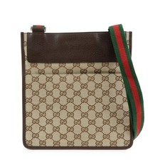 GUCCI Sherry GG Canvas Leather Shoulder Crossbody Bag Beige 27639 Auth Used F/S