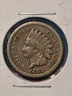1862 Copper-Nickel Indian Head Cent Penny  VF Details: **Mintage: 28,075,000**