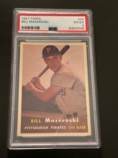 1957 Topps #24 Bill Mazeroski Pittsburgh Pirates ROOKIE PSA 4 VG-EX
