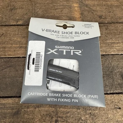 Shimano XTR V-Brake Shoe Block Inserts Ceramic Rim Pair Bike Pads