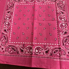 Bandana Fuschia Pink 100 Cotton Paisley Print Bandanna Scarf Handkerchief