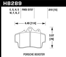 Hawk HPS Disc Brake Pad HB289F.610 Fits Direct Replace Low Dust Quiet Street Leg
