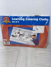 Vintage! Learning Coloring Cloths Set Of 2 With Reusable Dry Fast Foam.