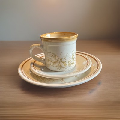 Biltons England Vintage Kaffeegedeck 3-teilig | Tasse Untertasse Teller