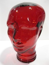 Glass Head RED, Life Size Mannequin Head for Decor, Display Hats Wigs, etc