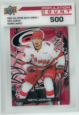25-26 UD Series 1 Hockey Clear Cut Population Count 500 PC-1 Seth Jarvis