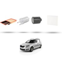 Hoffcar Wartungsset - 4 Filter Kompatibel Mit Skoda Praktik 1.4 16V 63KW Ab
