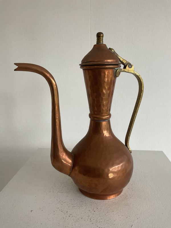 VINTAGE COPPER /BRASS  HAMMERED  TURKISH TEA POT SEE DESCRIPTION!*